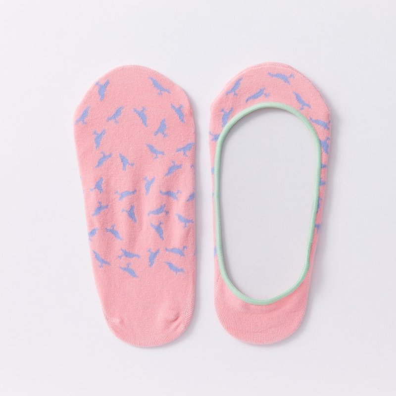 浅口隐形袜/台湾八哥/珊瑚红 - 袜子 - 棉．麻 