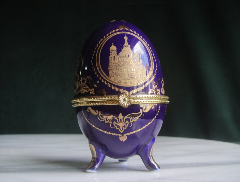 【老时光 OLD-TIME】早期二手欧洲俄罗斯蛋型珠宝盒 - 收纳用品 - 其他材质 多色