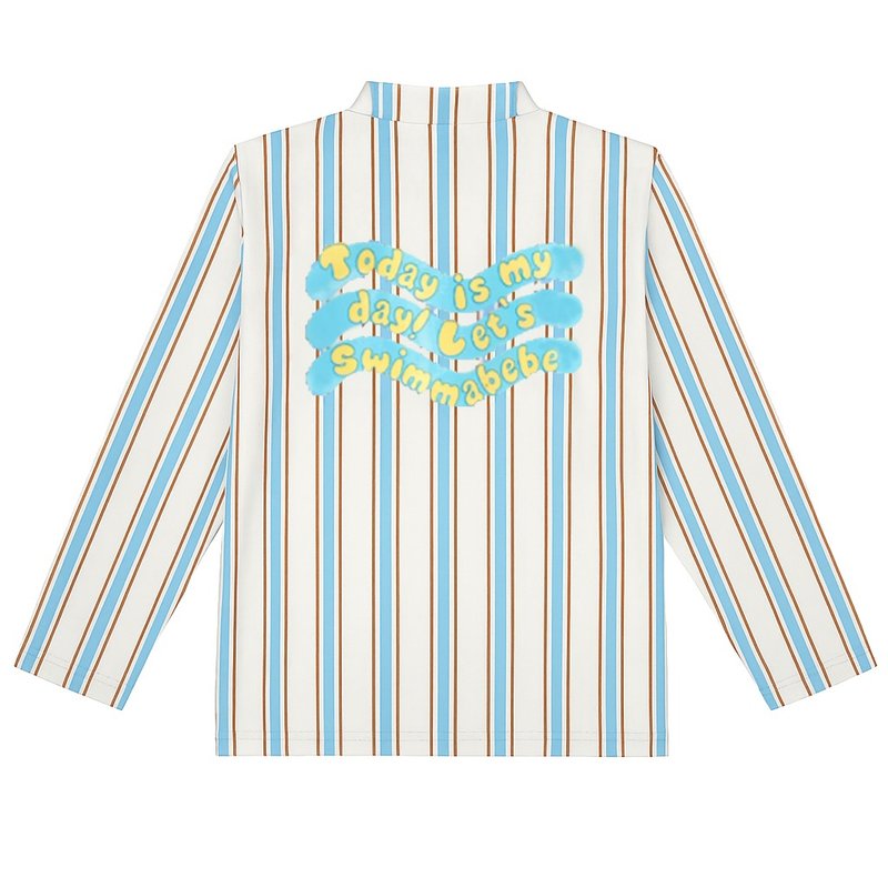 Marine Stripe Zip-Up - 泳衣/游泳用品 - 聚酯纤维 