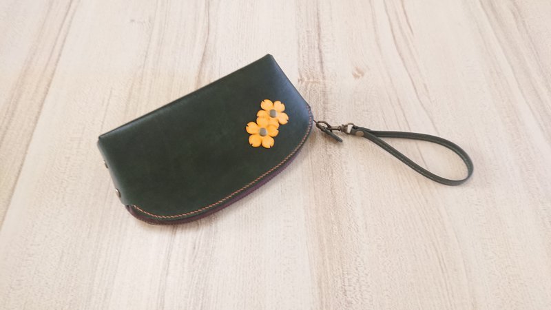 手拿包 化妆包 樱花造型手拿包/化妆包 真皮全手缝 - 手拿包 - 真皮 