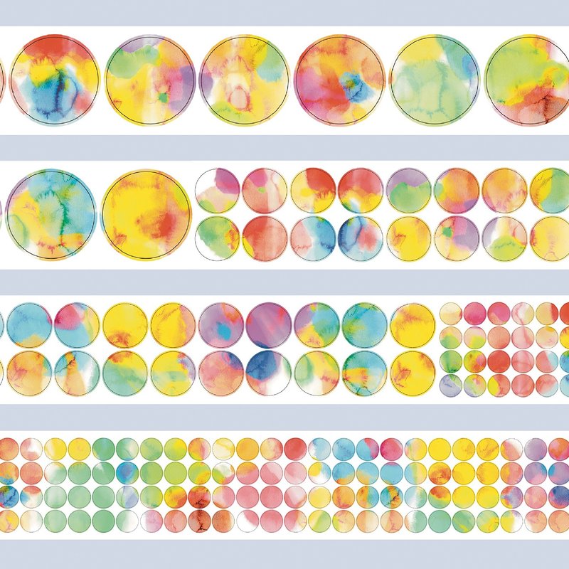 【膠帶】彩虹波點 可書寫紙膠帶 6米卷 (kiss-cut) - 纸胶带 - 纸 多色