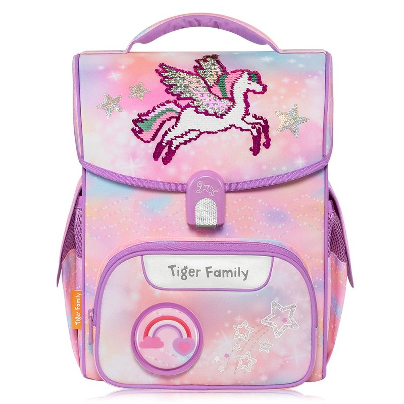 TigerFamily小学者超轻量护脊书包Pro 2S-漫步天马(亮片款) - 后背包/双肩包 - 防水材质 粉红色