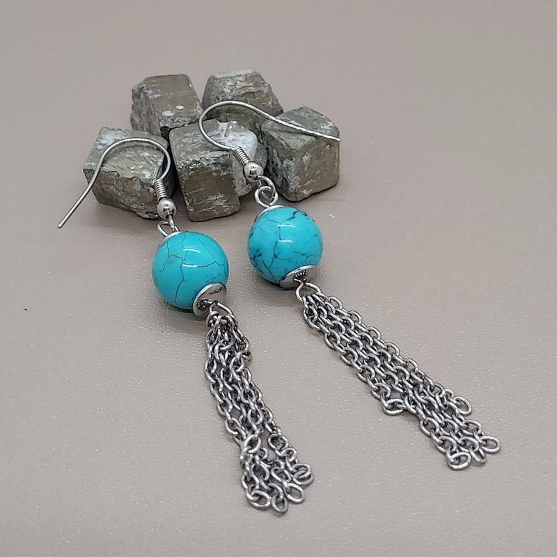 松石 配316L不锈钢耳环 - 时尚款式 - 耳环/耳夹 - 半宝石 