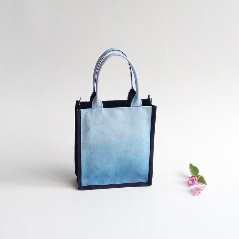 T.H.Ani 手工天然染托特包-倾心手机包 蓝染 植物染 手提包 斜背 - 其他 - 棉．麻 蓝色