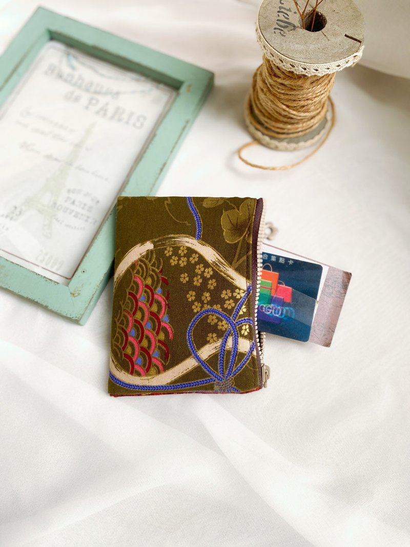 【好日手作】日式和风花布/布作三层收纳短夹 - 皮夹/钱包 - 其他材质 多色