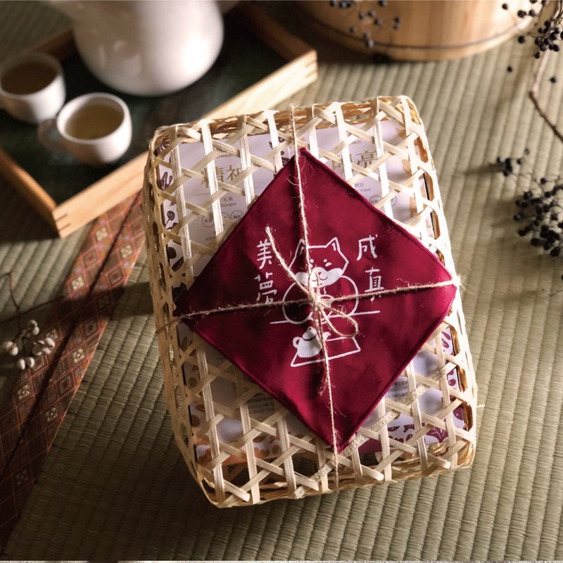 【新年送礼】礼盒・天然汉方保养・四入 | 柴犬春联 | 爱心浪浪公益捐赠 (任选四款汉方茶+原色手工竹编盒) - 健康/养生 - 新鲜食材 透明