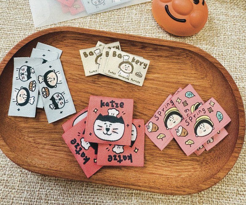 【唐小糖】织唛布标 小猫蛋糕春天花草手帐装饰刺绣布贴/可爱布标 - 编织/刺绣/羊毛毡/裁缝 - 绣线 多色