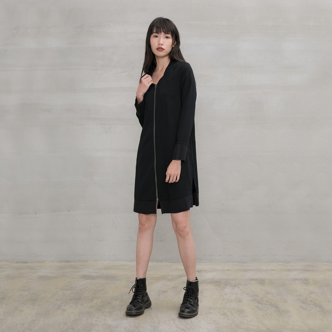 浑然自我双头拉链洋装 Indie Soul Double Sliders Dress D150 - 洋装/连衣裙 - 聚酯纤维 多色