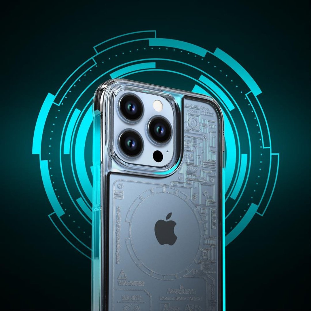 LINKASEAIR 防摔抗菌蚀刻玻璃壳 iPhone13 Pro Max 6.7寸 电路板 - 手机壳/手机套 - 玻璃 透明