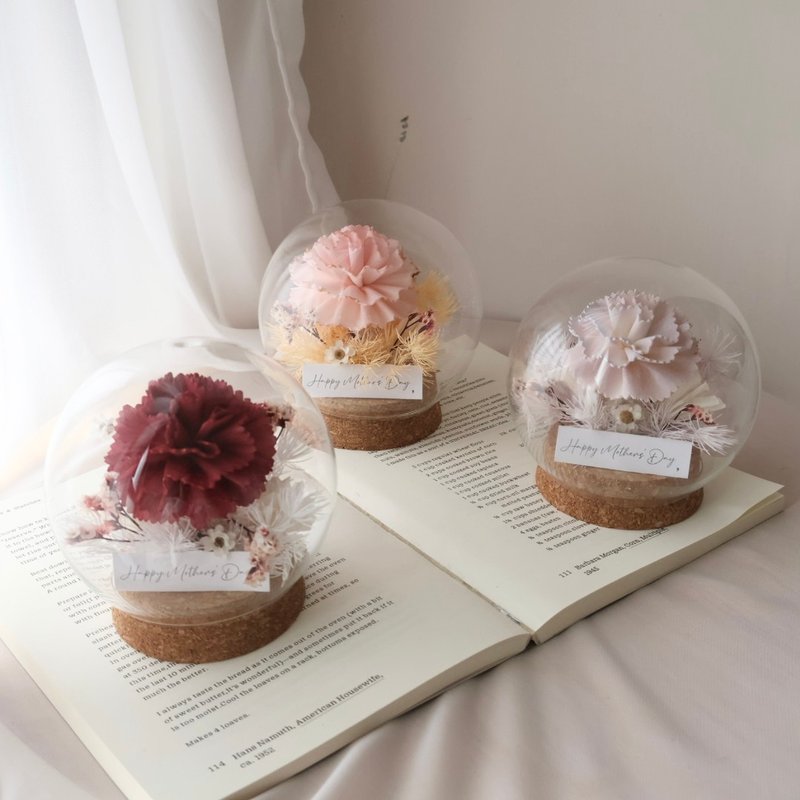 五色质感索拉康乃馨玻璃花盅 母亲节礼物 工商送礼 企业送礼 - 干燥花/捧花 - 植物．花 多色