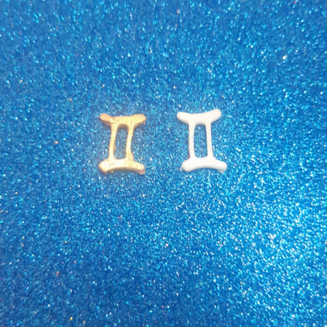 50 PCS WHITE GOLD GEMINI ZODIAC SIGN DÉCOR CRAFT CARD MAKING EMBELLISHMENT - 其他 - 粘土 金色