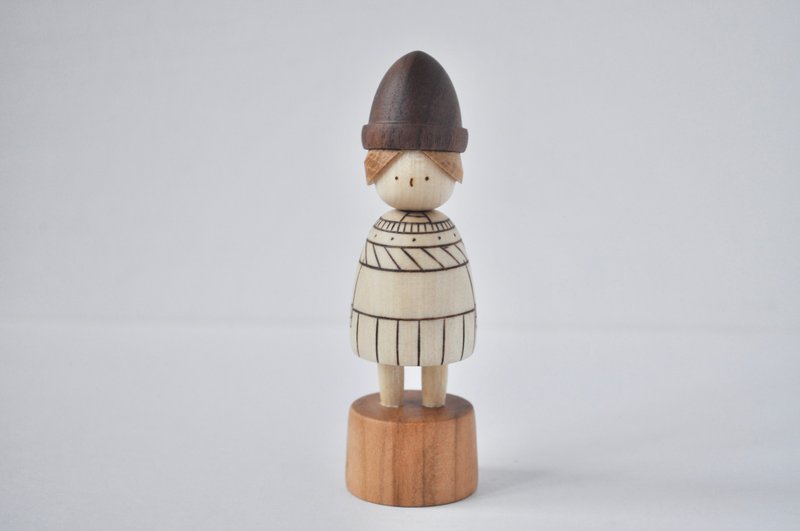 冬日少女 2025年 1 手工木制 摆饰 装饰 - 玩偶/公仔 - 木头 白色