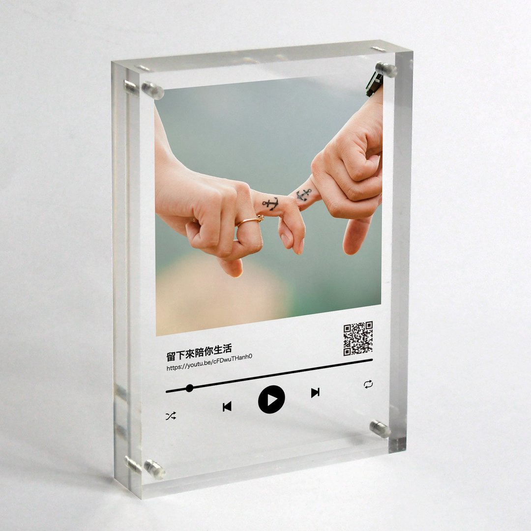 定制化情侣照片 spotify歌曲亚克力摆饰 生日 周年纪念 音乐礼物 - 摆饰 - 压克力 