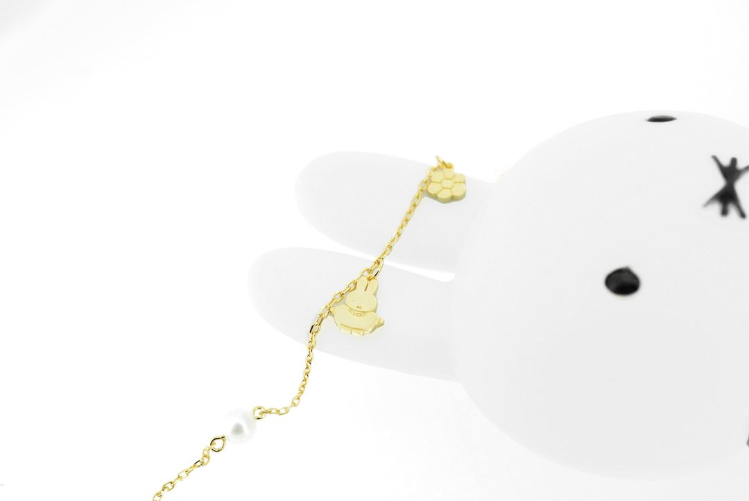 【Pinkoi x miffy】miffy给妈妈的花朵珍珠纯银手链 - 手链/手环 - 纯银 银色