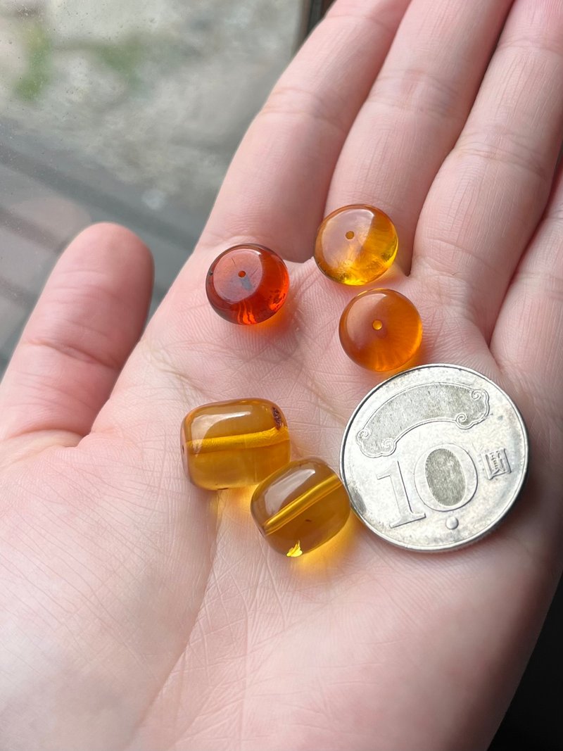 I 暮阳 I 波罗的海琥珀珠子 - 项链 - 半宝石 黄色