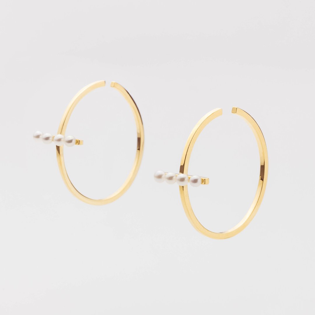 轻巧时尚/ Delphine earcuffs 一对 - 耳环/耳夹 - 铜/黄铜 金色