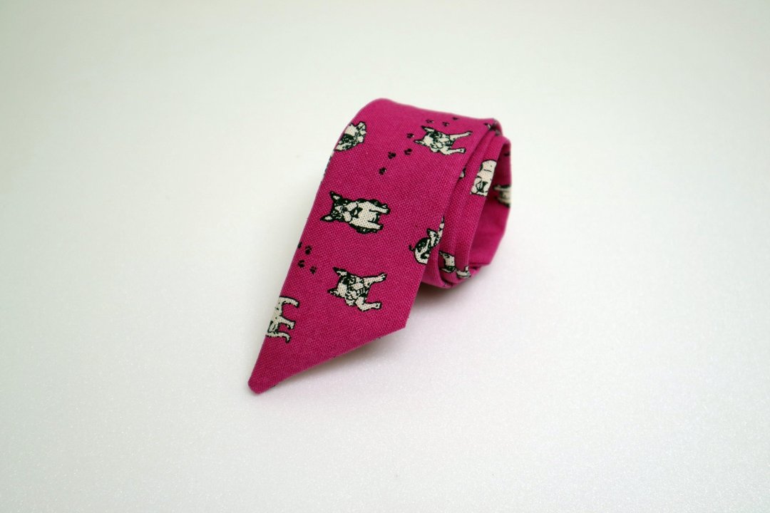 法斗犬~ 发带  铝线 headband hairband *SK* - 发带/发箍 - 棉 红色
