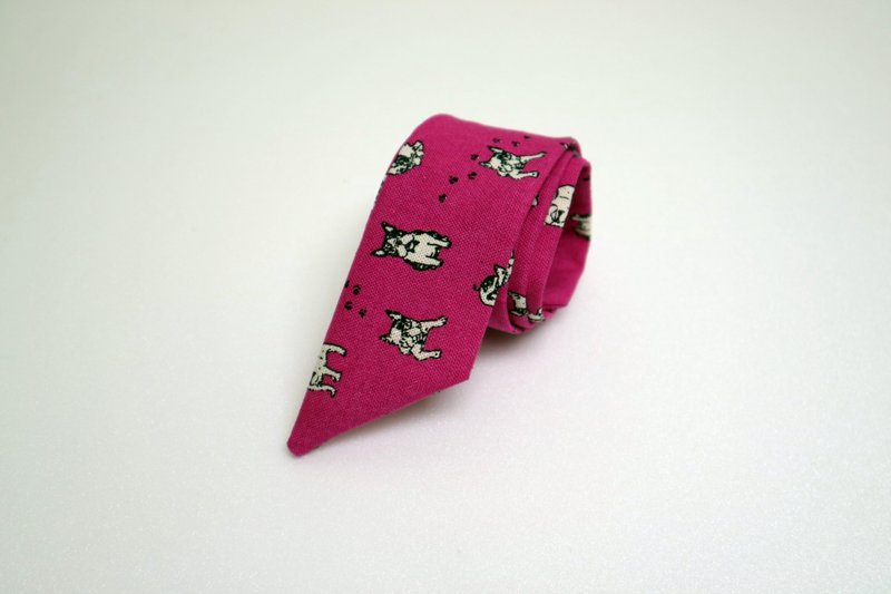 法斗犬~ 发带  铝线 headband hairband *SK* - 发带/发箍 - 棉．麻 红色