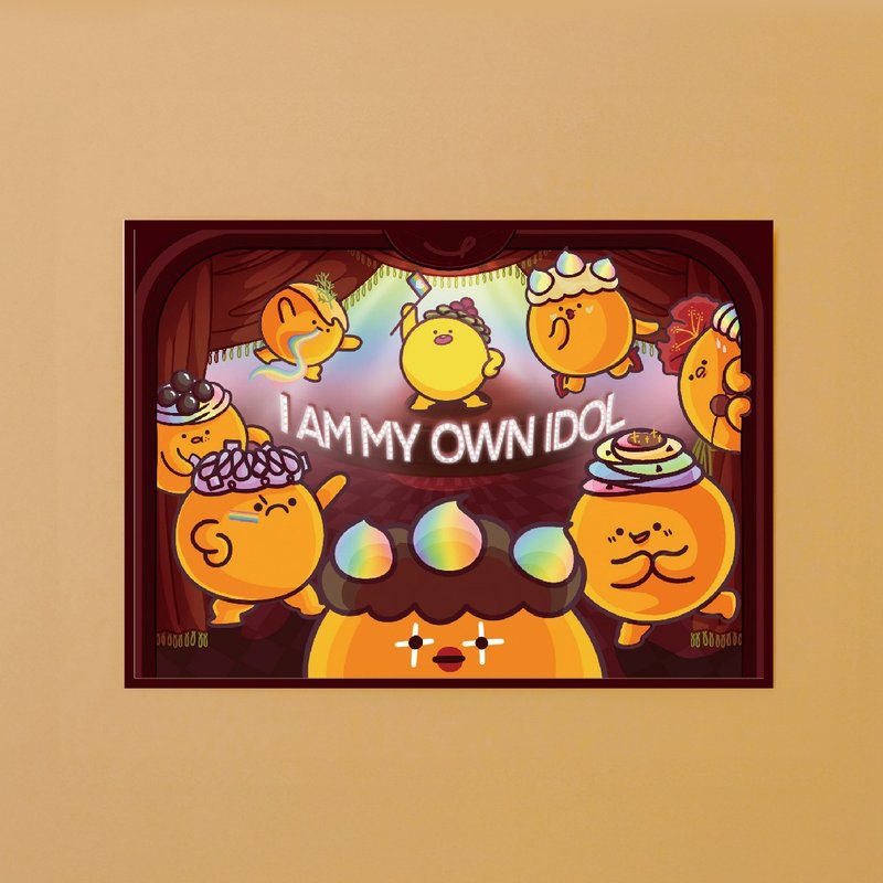 【明信片/卡片】I AM MY OWN IDOL.  插画彩虹系列 - 卡片/明信片 - 纸 红色