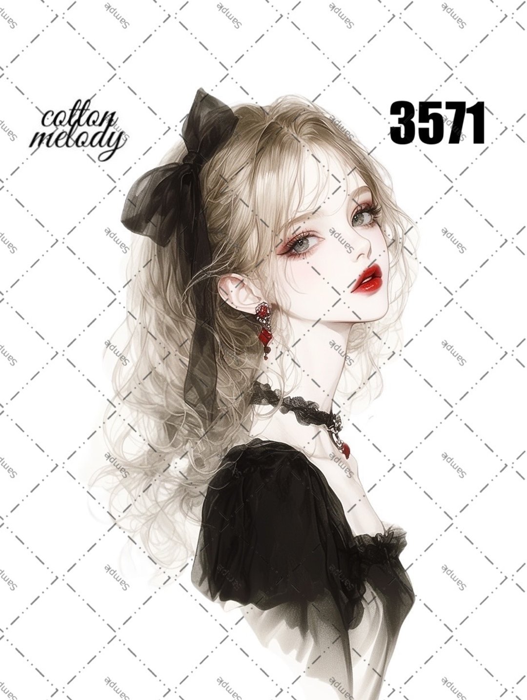 original sticker no.3571 人物贴纸 原创贴纸 原创人物贴纸 装饰贴纸 cotton melody - 贴纸 - 纸 