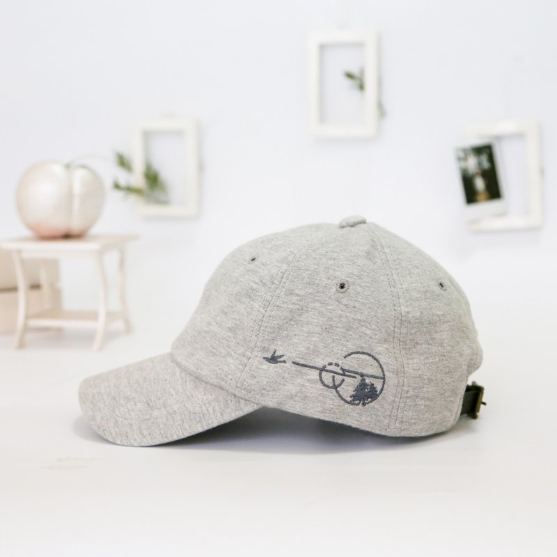 掠过树梢 弯檐老帽 I 浅灰 - 帽子 - 棉．麻 黑色