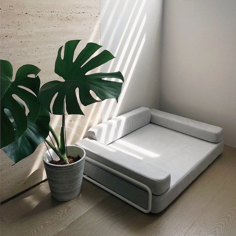 【LINGO 多功能宠物床组】简约灰 - 床垫/笼子 - 聚酯纤维 灰色