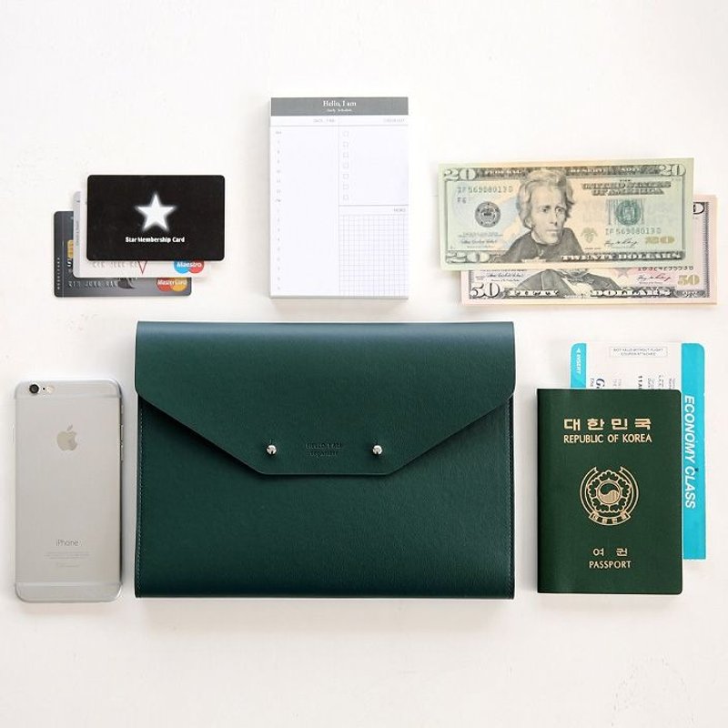 Funnymade-收纳扩充皮革书套A5-墨绿,FNM34379 - 书衣/书套 - 真皮 绿色