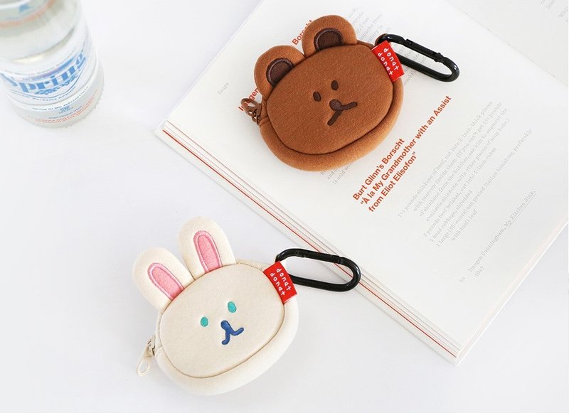 Romane DONATDONAT 多拿多拿 小熊兔兔造型 Airpods pro 收纳小袋 - 耳机收纳 - 棉．麻 