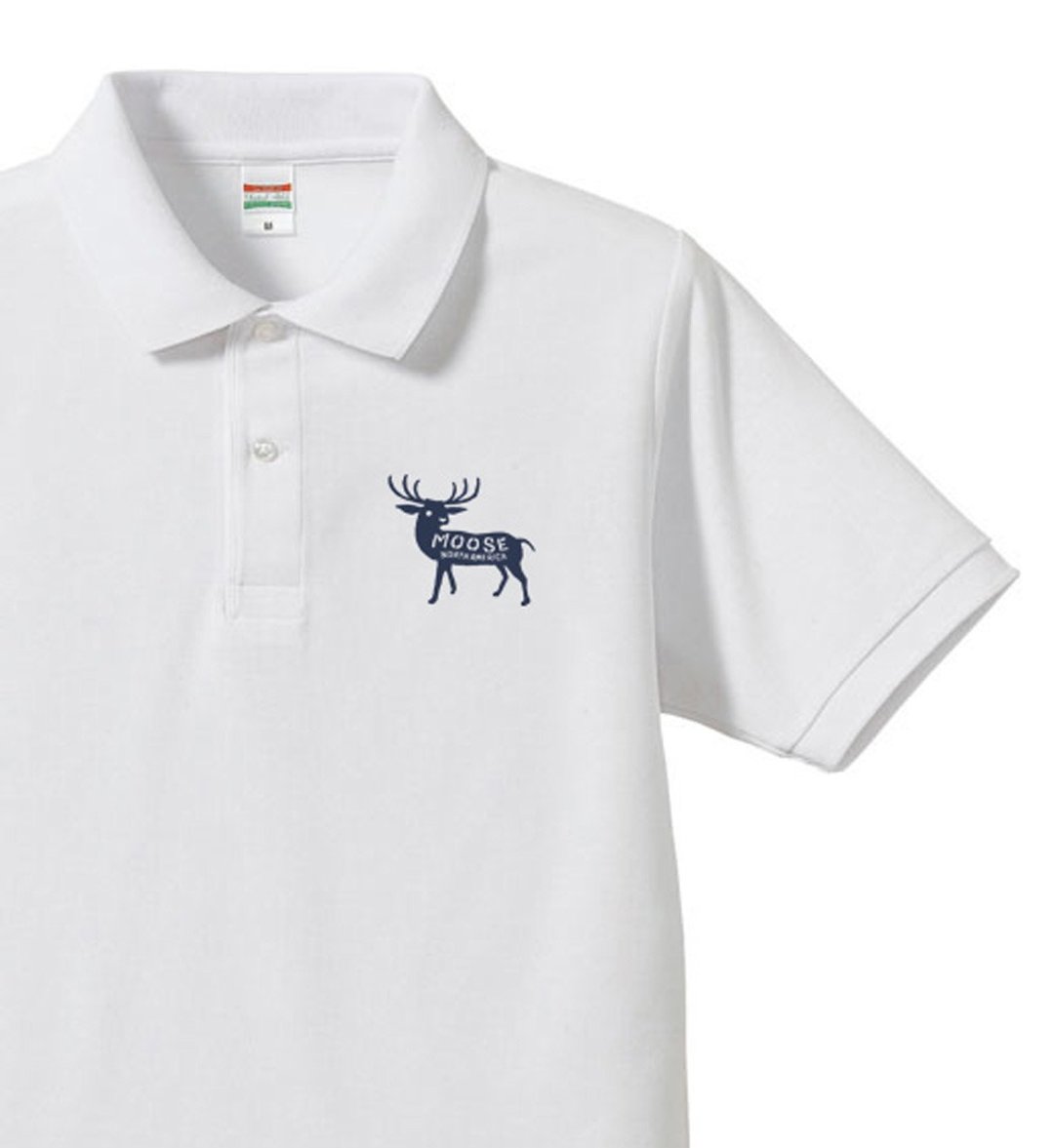 moose polo shirt [made-to-order product] - 女装上衣 - 棉 白色