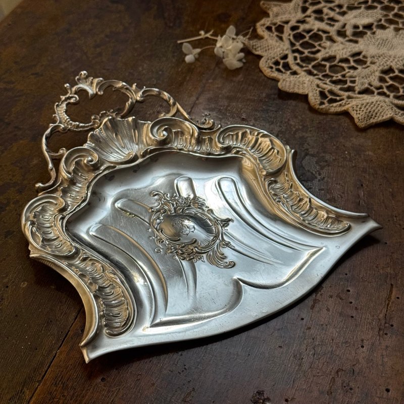 50544-绝美法国19世纪镀银盘 - 盘子/餐盘/盘架 - 银 