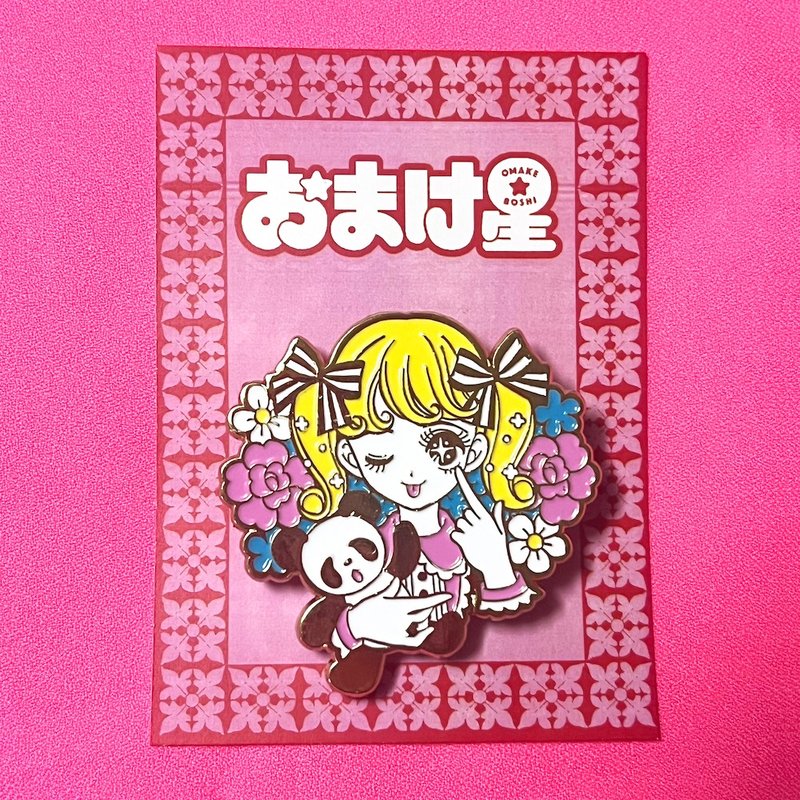 花漾复古女孩胸针 - 胸针 - 其他金属 粉红色