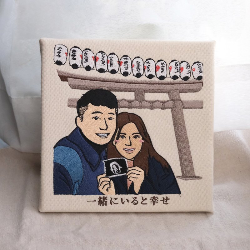 【似颜绘刺绣无框画】 - 订制画像 - 绣线 