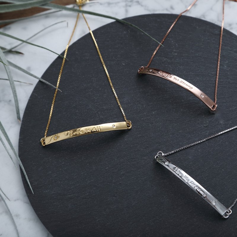 Gentle Yet Strong 纯银镀玫瑰金手环 - 手链/手环 - 其他金属 金色