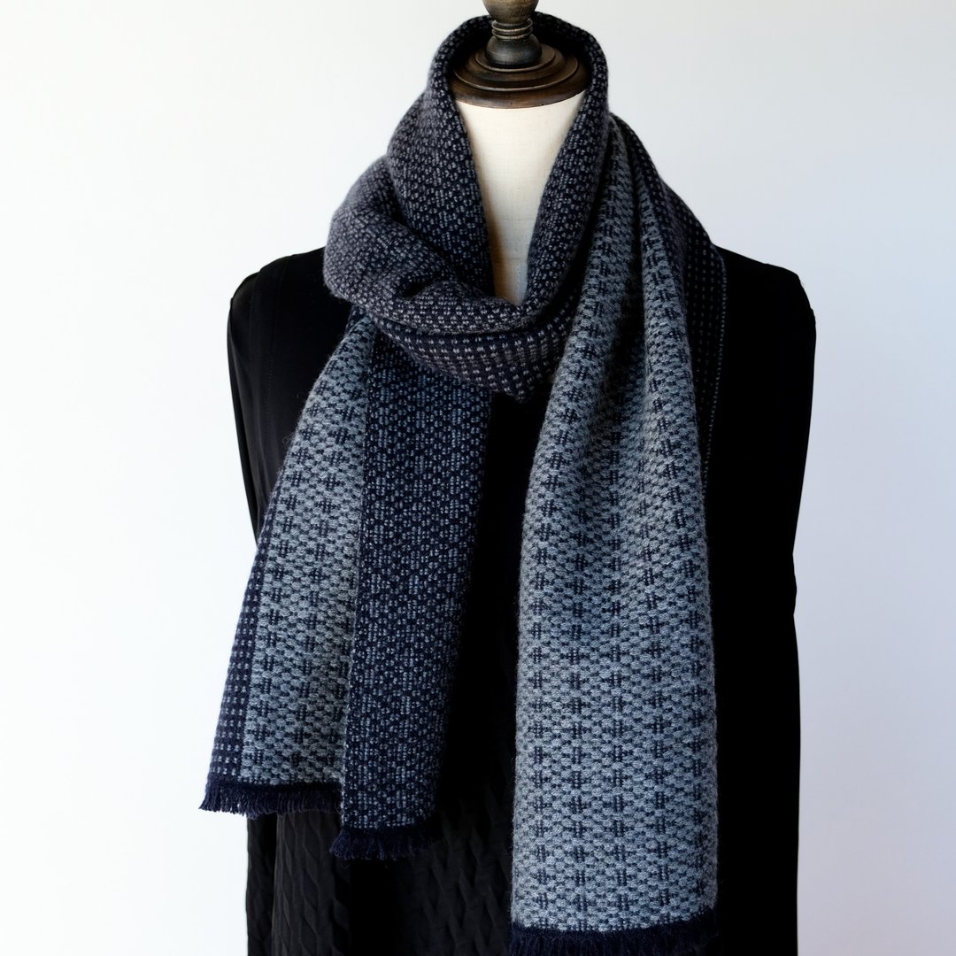 Cashmere 手工编织 100% 喀什米尔围巾【纯华06】 - 围巾/披肩 - 其他材质 灰色