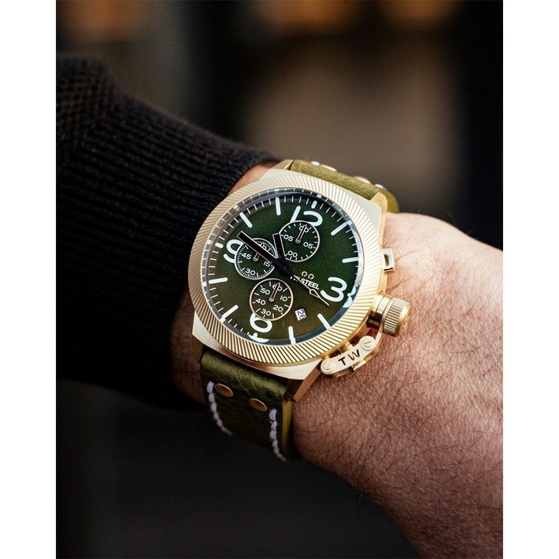 下单即赠品牌篮球　CANTEEN系列 金色绿面计时码表 - 男表/中性表 - 其他金属 绿色