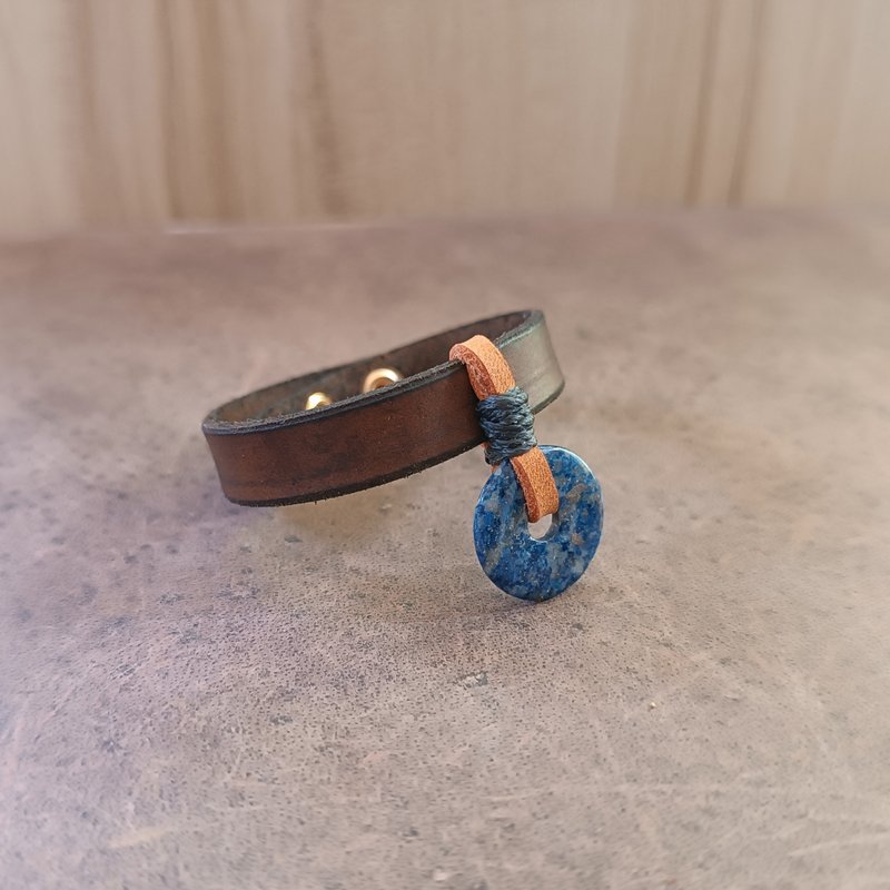静谧真知 天青石细皮革手环 - 手链/手环 - 真皮 蓝色
