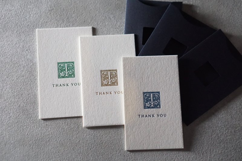 T　　ポチ袋　Thank you card　活版印刷 - 卡片/明信片 - 纸 白色