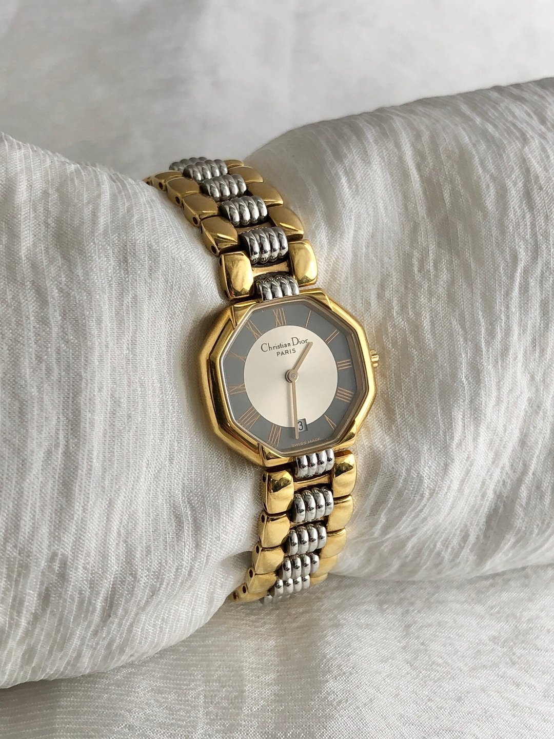 【日本直送 名牌中古包】Christian Dior クリスチャン ディオール 腕表 金色 八角形 不锈钢 nudz6u - 女表 - 不锈钢 金色