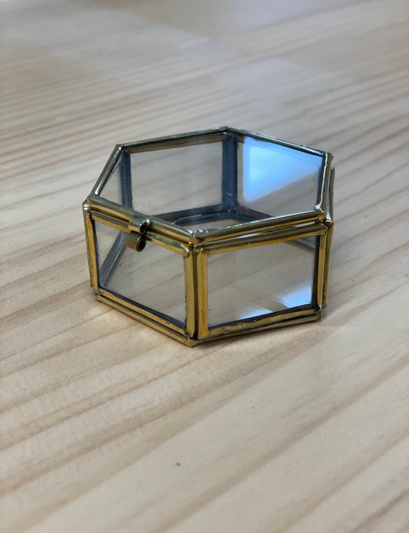 ガラスボックス　ケース　六角形(Mサイズ) - 收纳用品 - 玻璃 金色