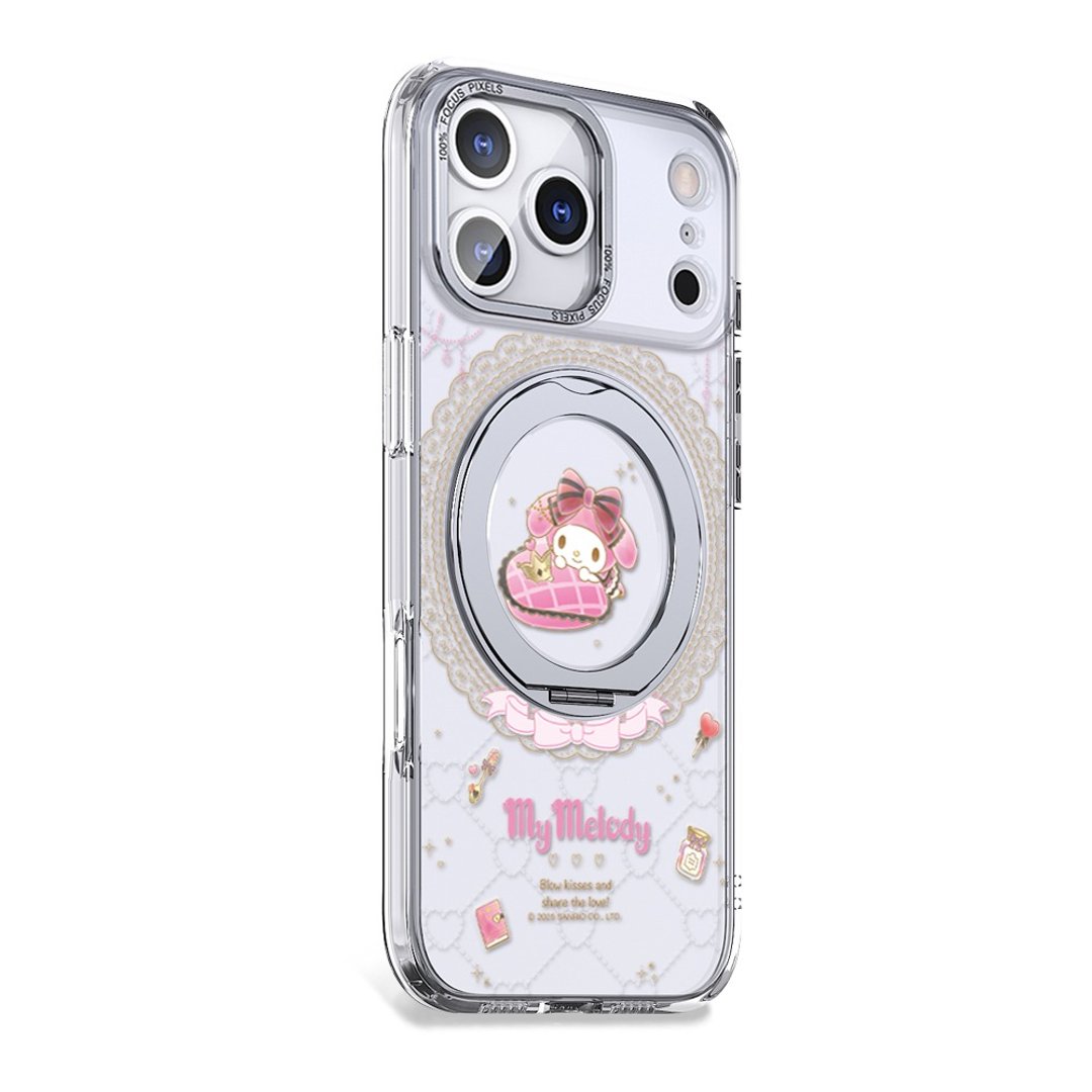 三丽鸥 iPhone 17/16/15/14/13/12 360旋转磁吸立架壳-魔镜美乐蒂 - 手机壳/手机套 - 其他材质 多色