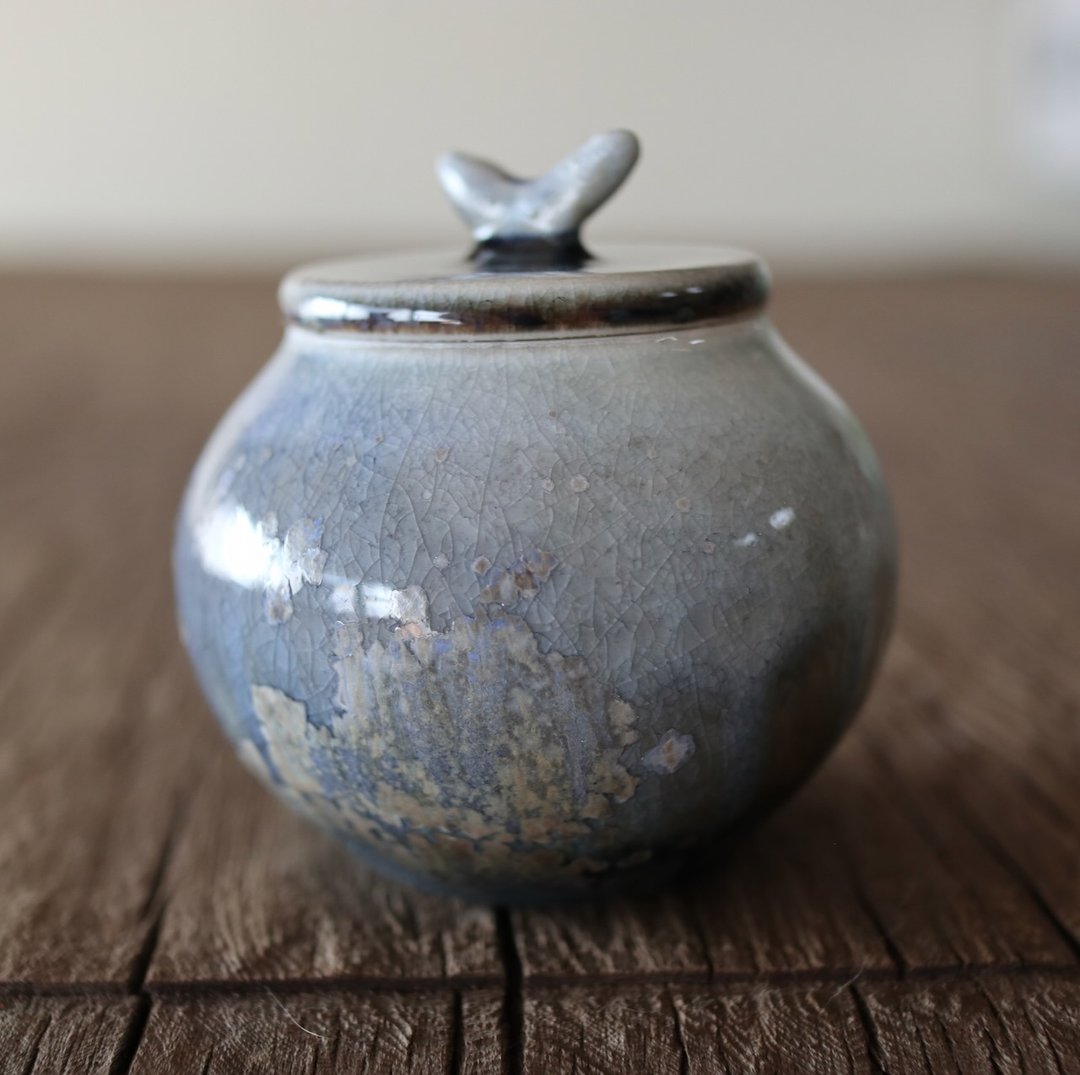 柴烧钴蓝迷你小茶叶罐 / 席之罐 - 茶具/茶杯 - 瓷 蓝色