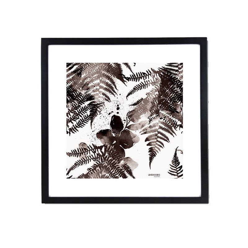 北欧装饰画相框 花草 剪影 43x43cm 室内设计 艺术 摆设 画框 - 海报/装饰画/版画 - 木头 咖啡色