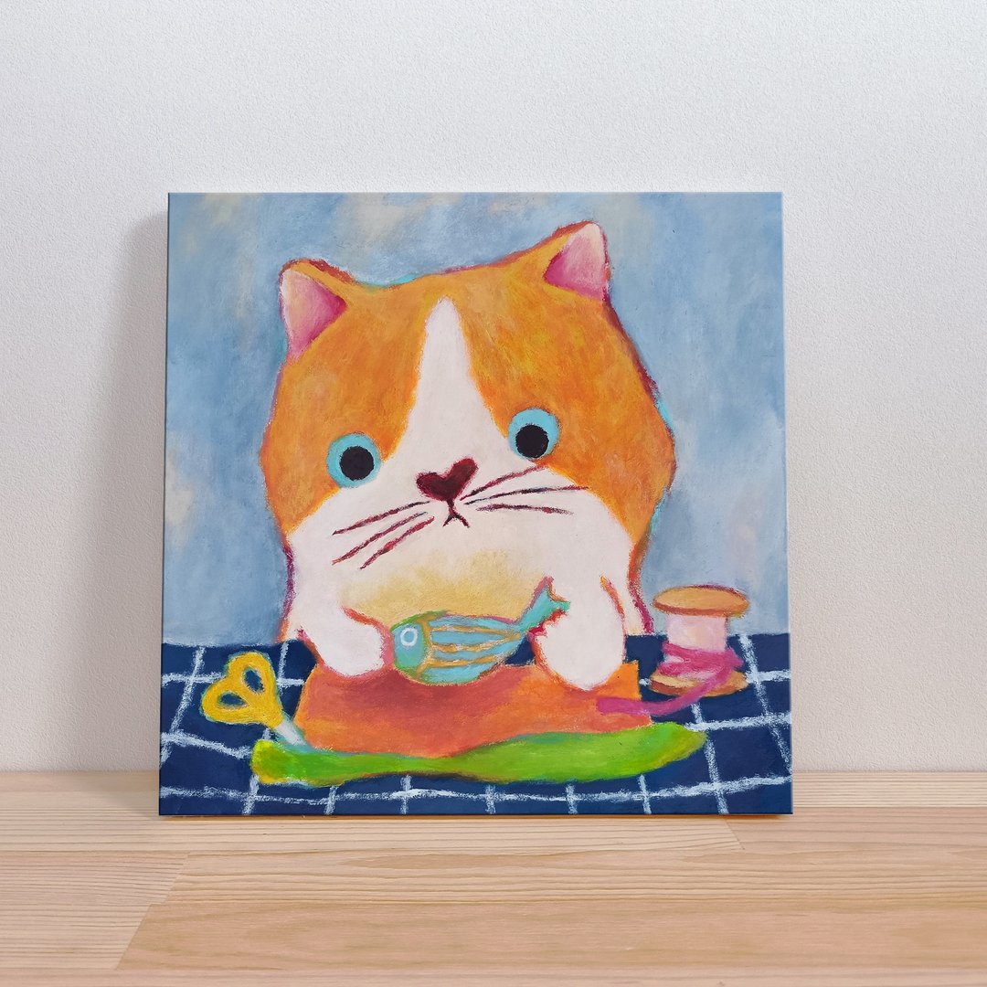 【居家布置】小黄猫包礼物-儿童房装饰画/无框画/礼物提案 - 摆饰 - 纸 橘色