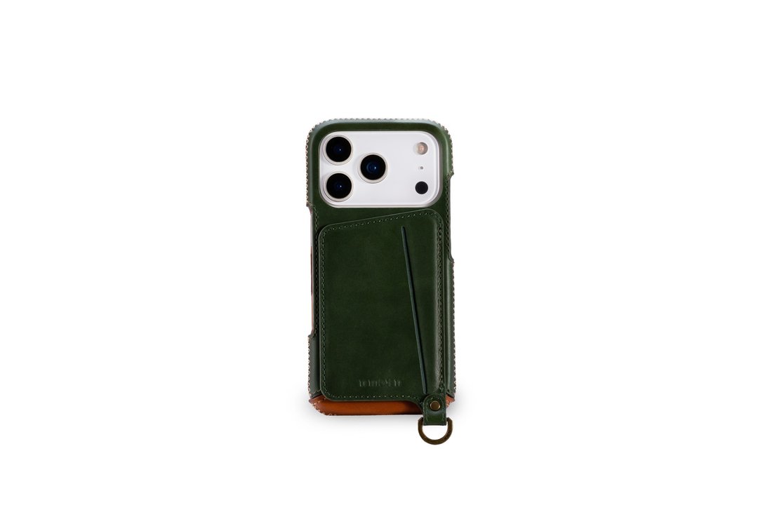 iPhone 17 Pro 经典系列-磁吸站立卡袋手机皮套-苏格兰绿 - 手机壳/手机套 - 真皮 绿色