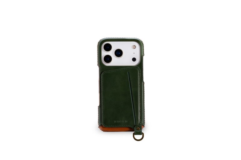 iPhone 17 Pro 经典系列-磁吸站立卡袋手机皮套-苏格兰绿 - 手机壳/手机套 - 真皮 绿色
