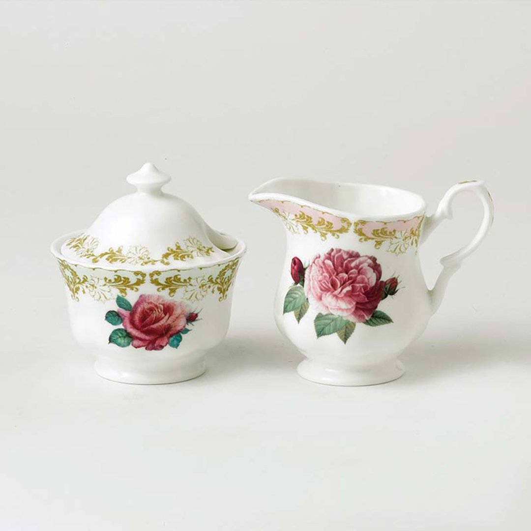 英国 RK | Vintage Roses 古典玫瑰园 有盖糖罐/奶罐组 - 茶具/茶杯 - 瓷 多色