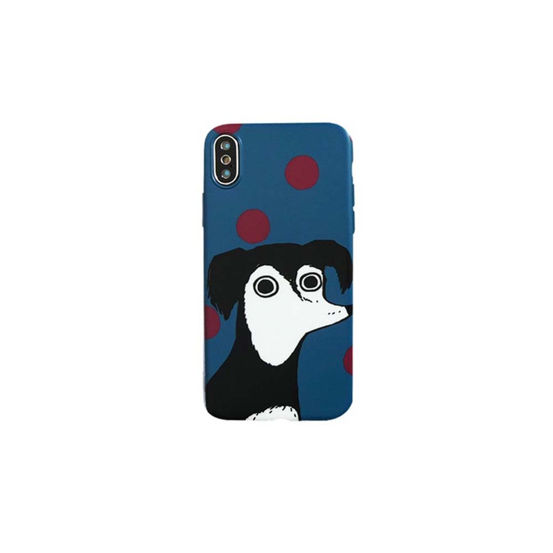 【草稿/ciaogao】狗年iphone8p iphone Xs(max)  軟殼藍底狗磨砂 - 手机壳/手机套 - 其他材质 蓝色