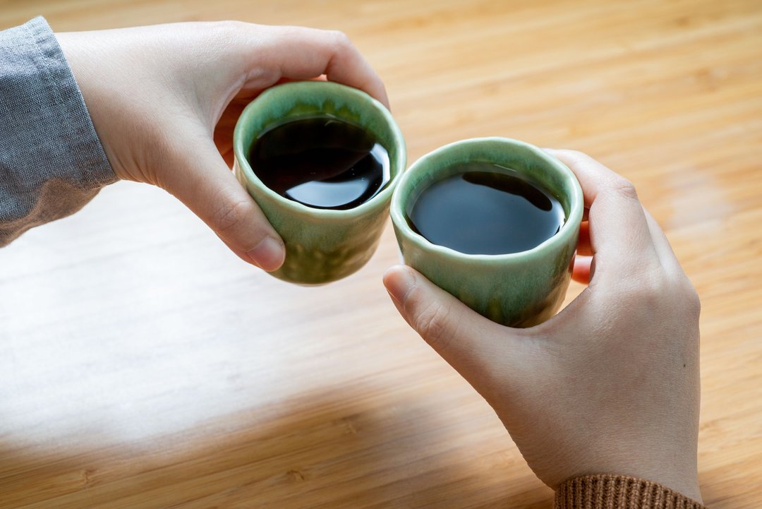 香港手制小陶瓷无耳对杯 - 茶具/茶杯 - 陶 绿色