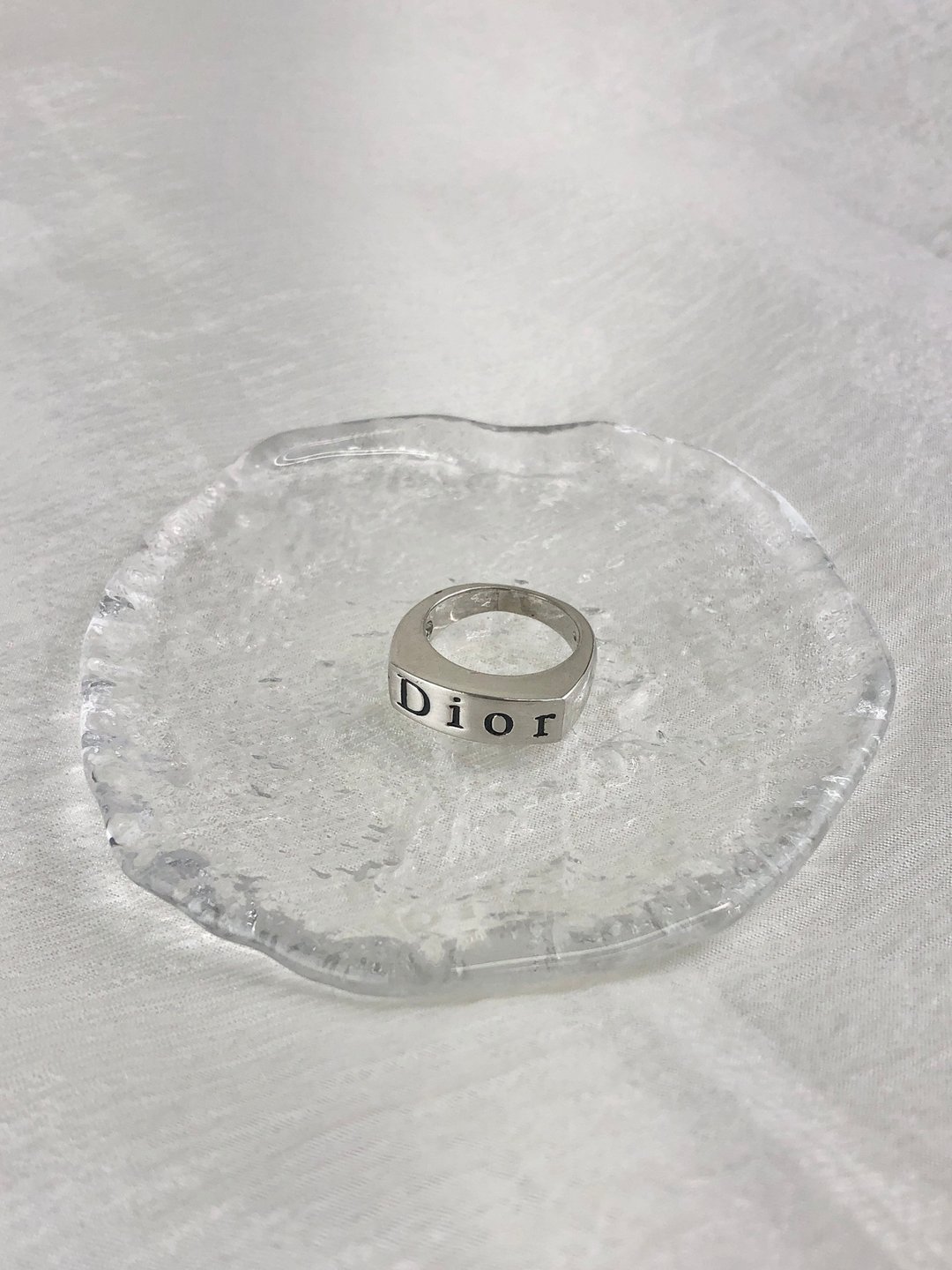 【VintageShop solo 日本直送中古包专卖店】Christian Dior 迪奥 戒指 银色 标志 vintage 古着 naz5pt - 戒指 - 其他材质 银色