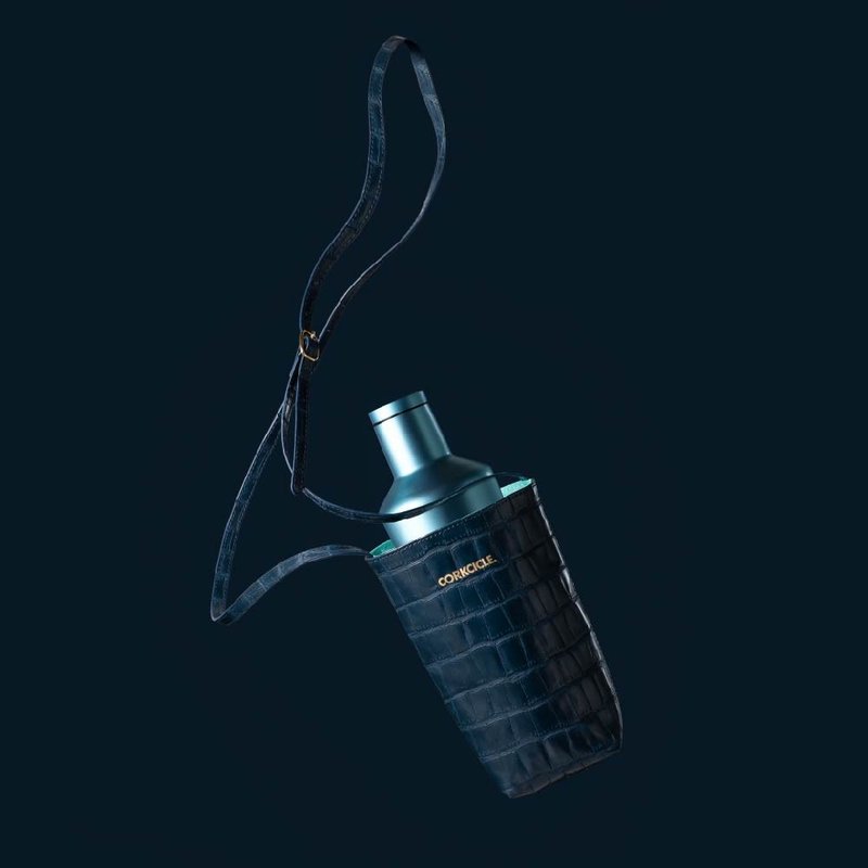 【新品上市】CORKCICLE CARRY SLING 皮革水壶袋-鳄鱼压纹 - 随行杯提袋/水壶袋 - 聚酯纤维 蓝色